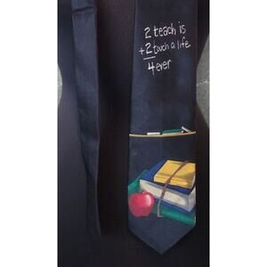 Vintage 1998 Ralph Marlin Tie “2 Teach Is 2 Touch Lives 4 Ever” – Excellent Used